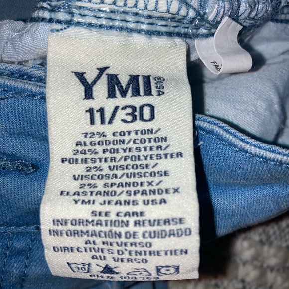 YMI High Rise Denim Flare with Raw Hem, Long Inseam - Picture 2 of 2